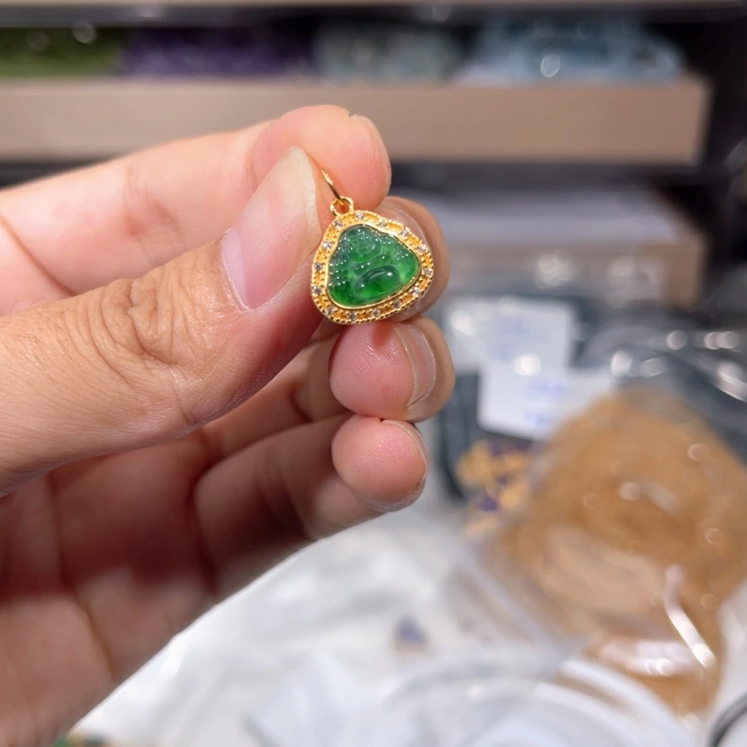 翡翠银S925镶嵌颈饰翡翠004