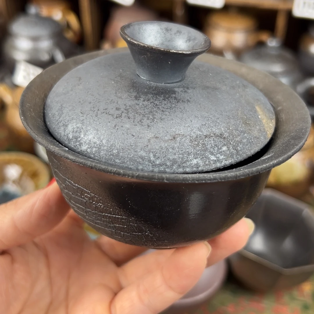 柴烧茶器柴烧茶器主人盖碗瑕