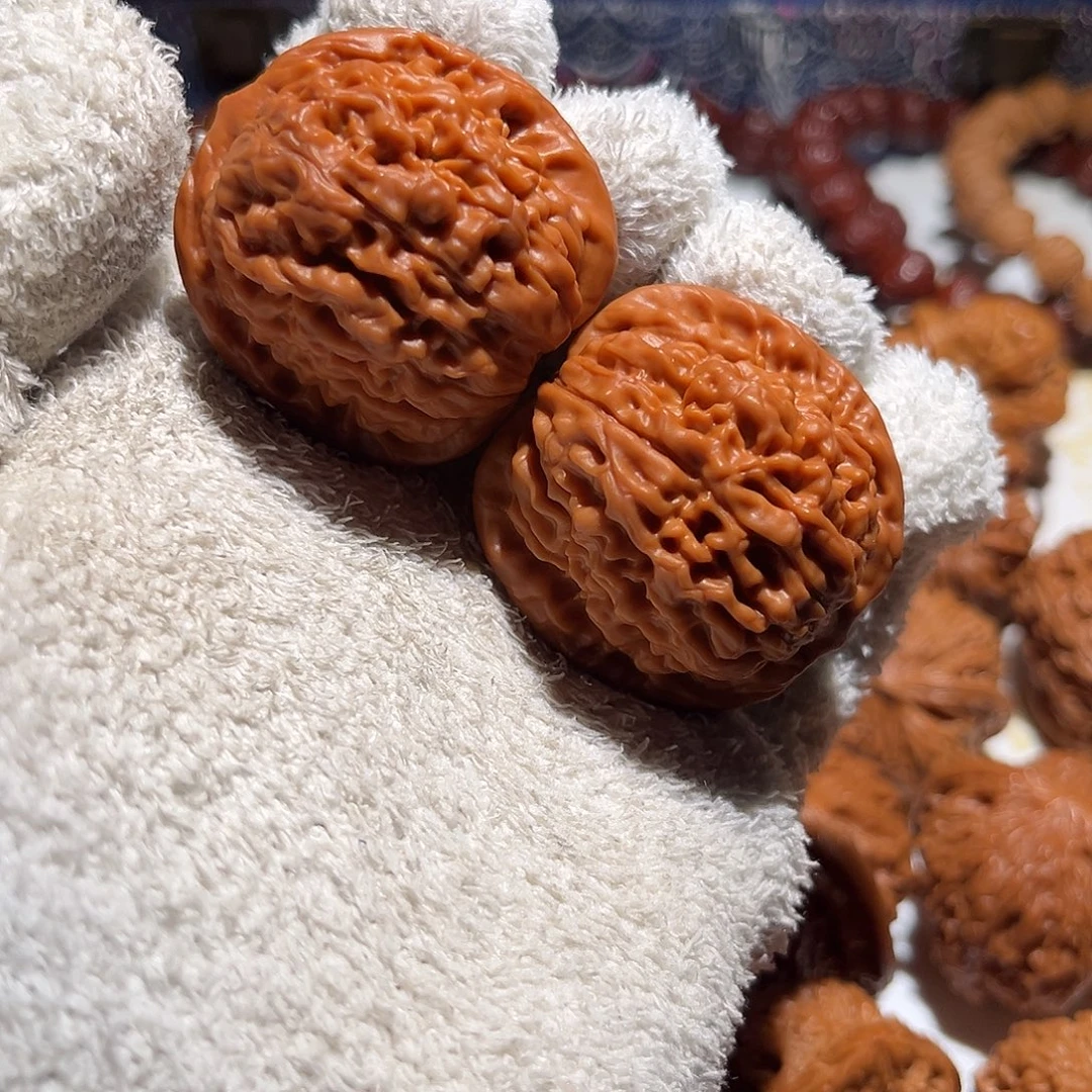 吊坠文玩核桃莲花虎头