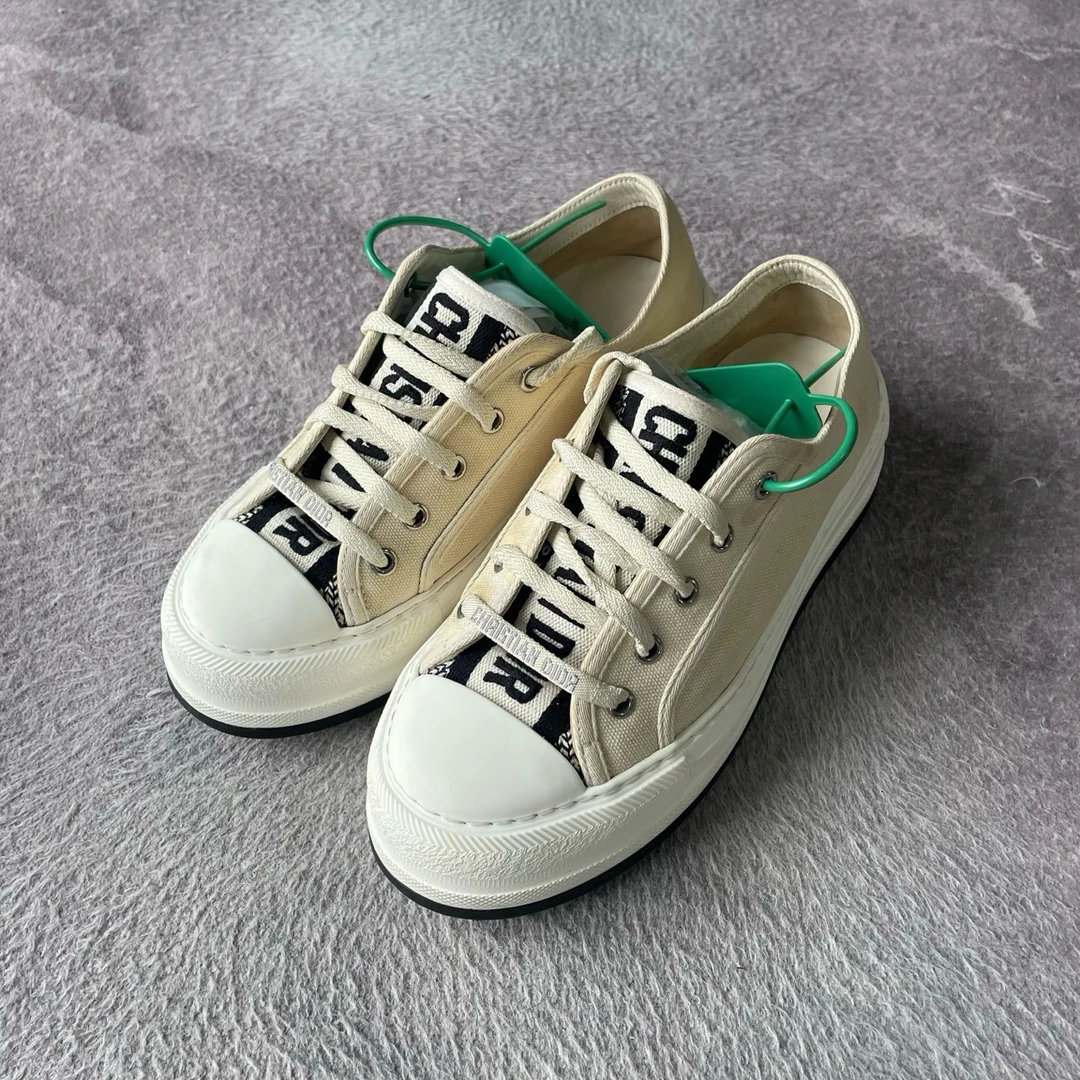 95新 DIOR/迪奥 walkn厚底白色休闲鞋/37码/无配件