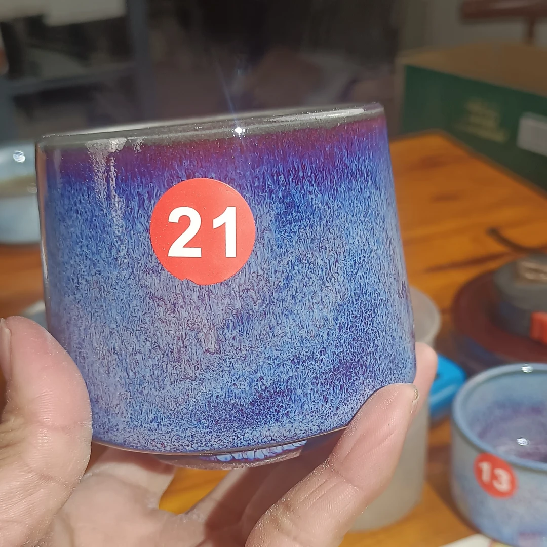 原矿釉手工制作钧瓷杯子