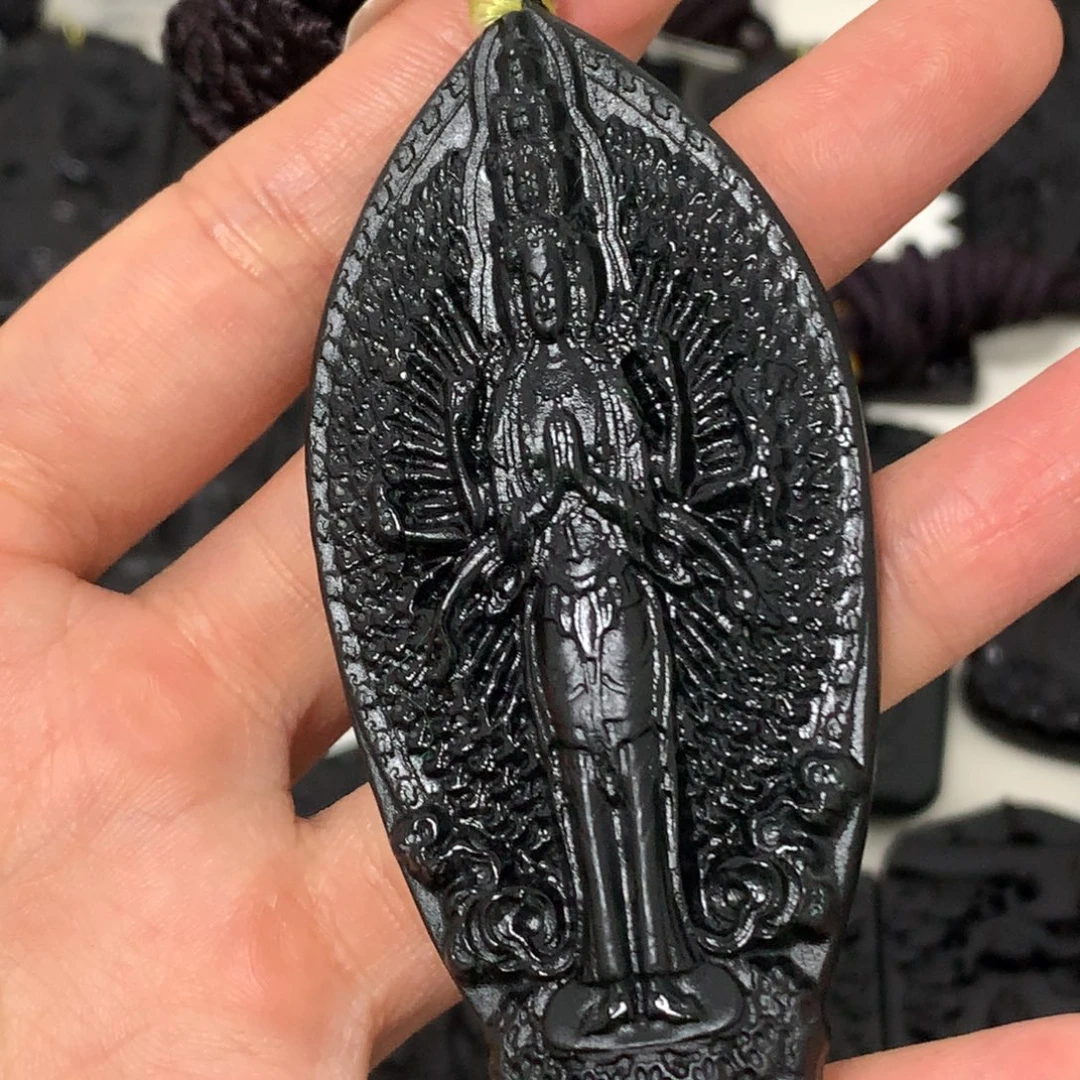 天然缅甸a货钢琴黑挂件