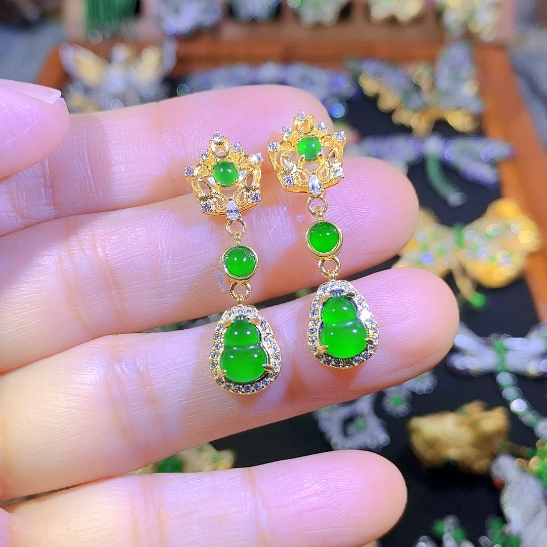 吊坠(不含链)银S925镶嵌翡翠