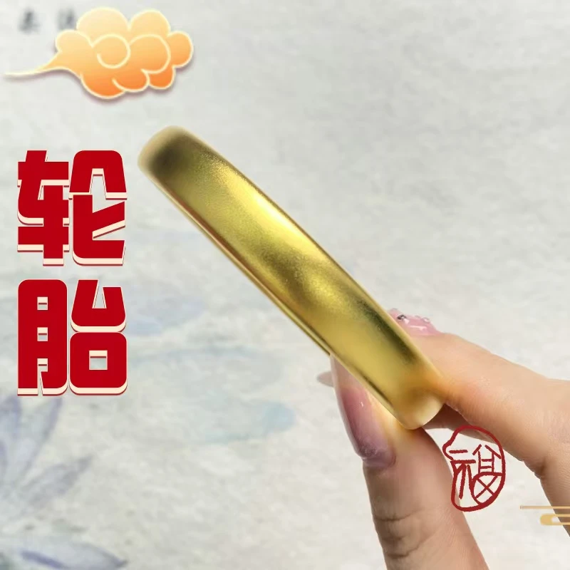 足银手镯 足银手镯 经典心经泥鳅背1:1同款实心送女友简约