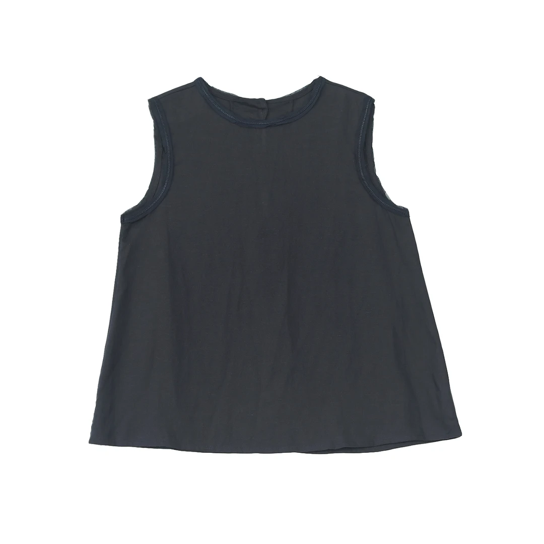 【VOG原创】衣长66 70%天丝30%亚麻通勤休闲纯色纽扣宽松马夹女C264