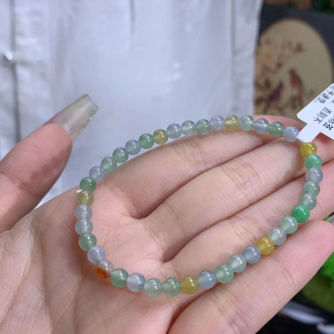 翡翠手链未镶嵌卡4.5冰胶多宝