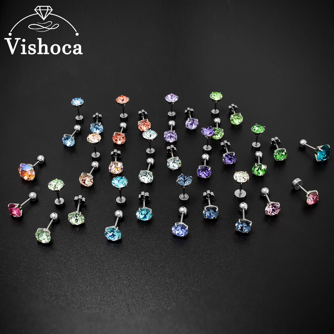 钛钢耳饰 正品华子钛钢耳钉饰品爪镶耳骨钉高级感抖音小红书爆款