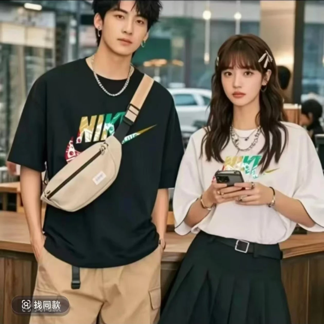 322【一折粉丝福利】潮牌男女同款圆领百搭T恤