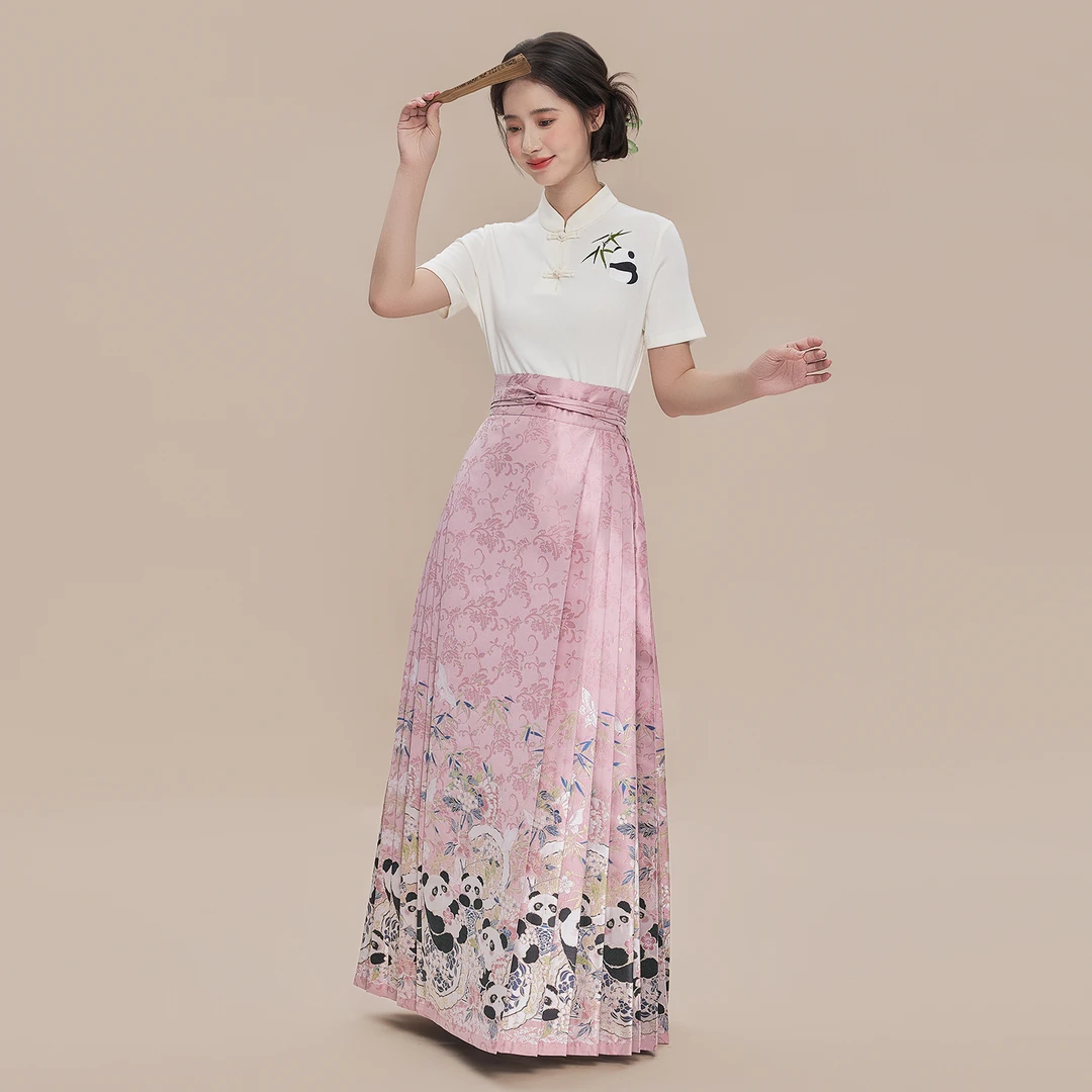 星河汉歌（竹林夏）熊猫马面裙2025夏季新款中式日常