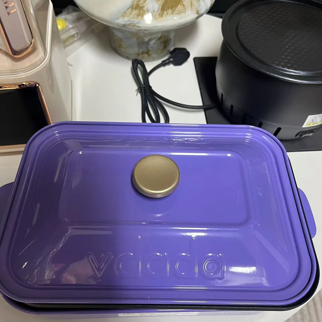 外贸品质 紫色高颜值烤盘锅