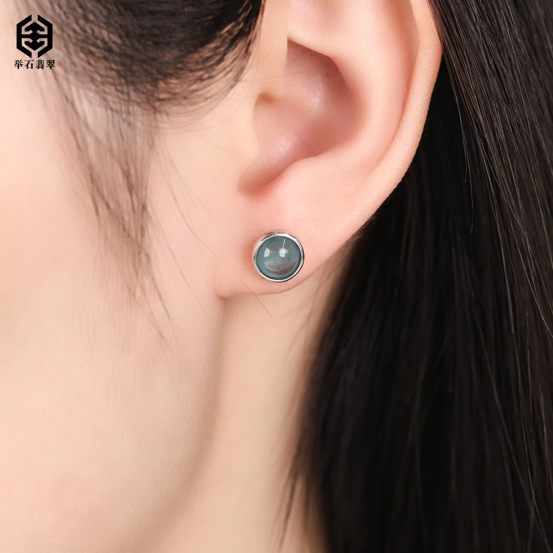 【举石臻品】TH0724-1388-3翡翠耳饰（一对/多样性/整体约6*2mm）I