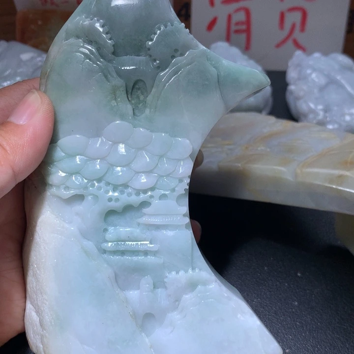 翡翠未镶嵌颈饰保真天然A货翡翠