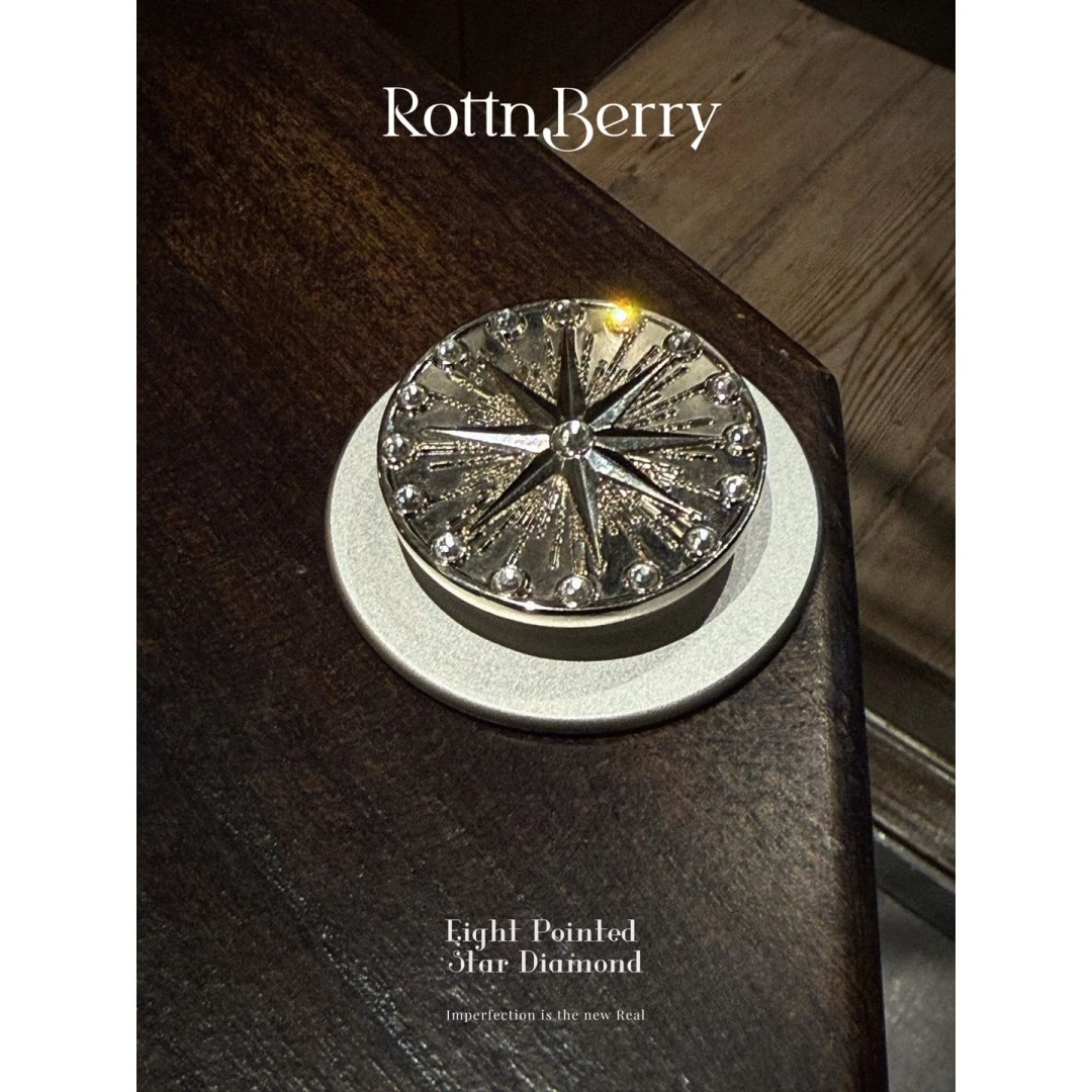 RottnBerry · 八芒星钻 薄银可旋转复古手机磁吸支架