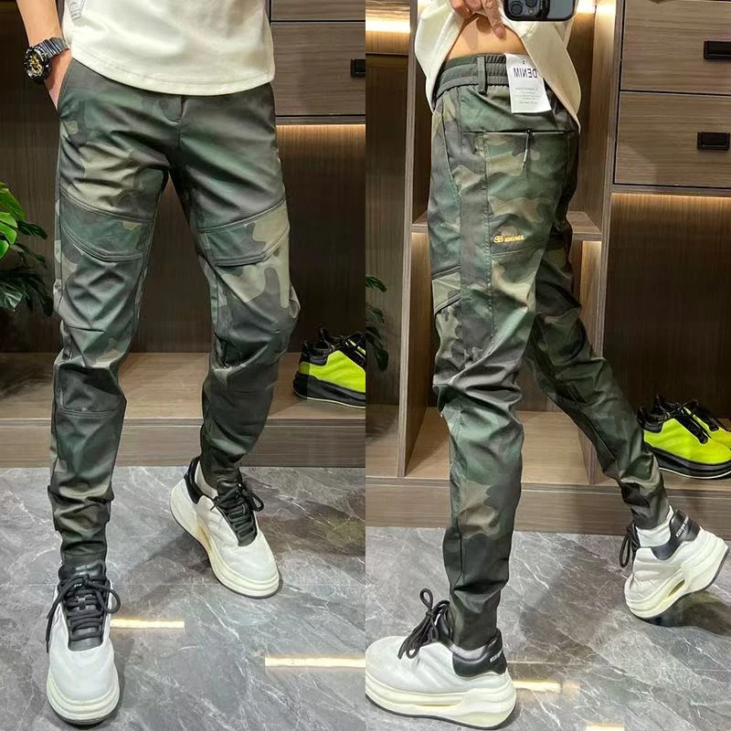 夏季新品迷彩工装裤9分小脚裤透气弹力迷彩户外运动时尚休闲潮牌