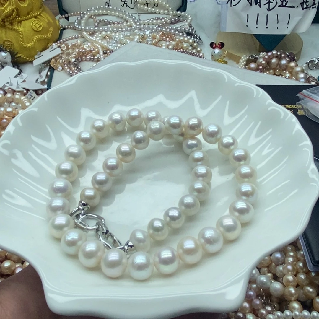 奶***花淡水珍珠银S925镶嵌天然淡水珍珠无人工干预