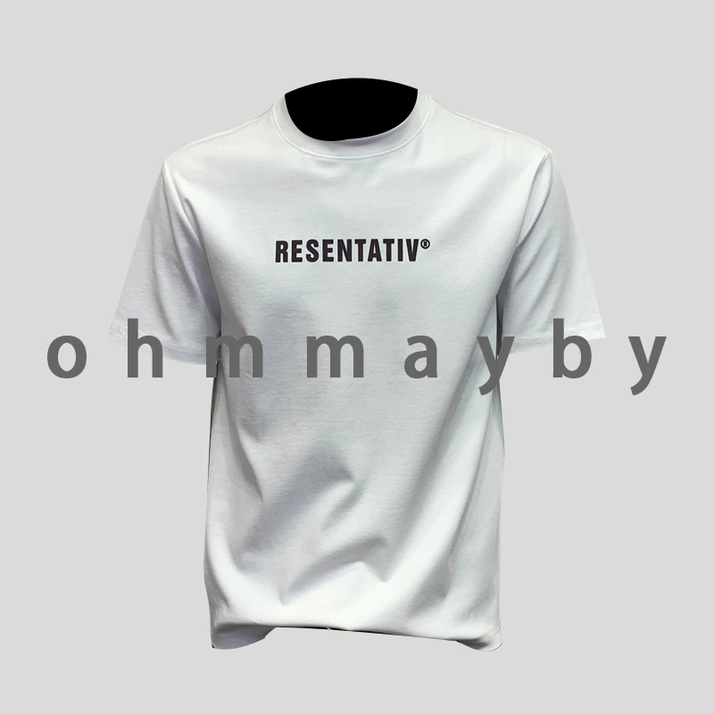 ohmmayby夏季新款男士潮牌时尚印花短袖T恤青年修身半袖打底体恤t