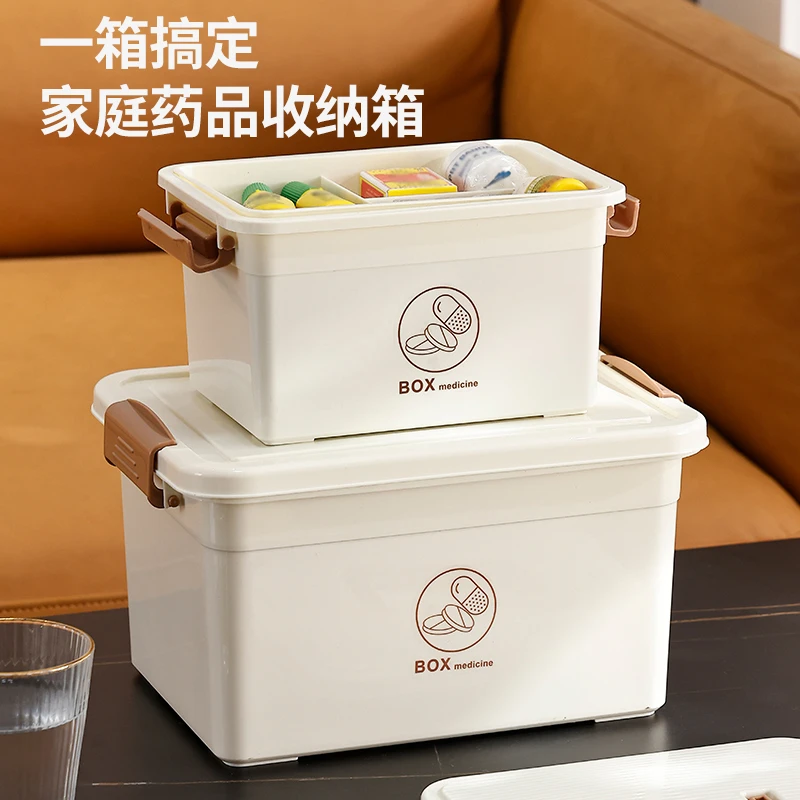 【双层带盖/带手提/带卡扣】家用药箱急用医药箱医疗箱儿童常备药盒