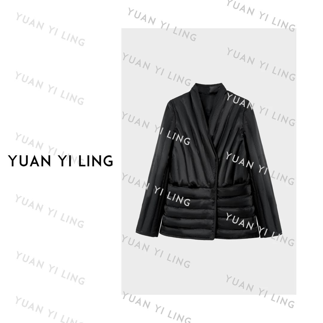 袁艺灵【佛罗伦萨】秋冬90白鹅绒V领修身气质羽绒服