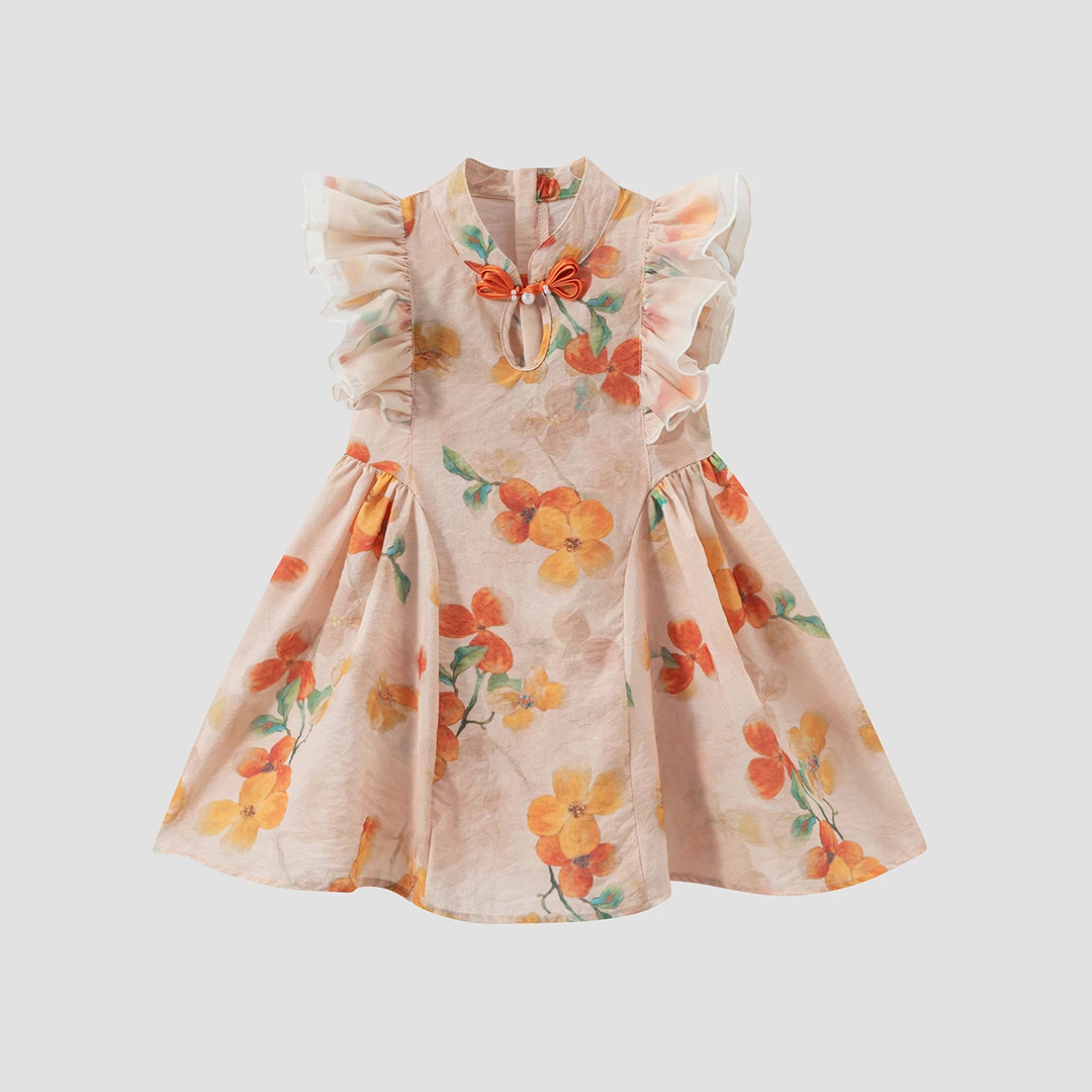 【桃夭】双色可选 新中式套装中国风女童连衣裙夏装演出服GNSS2507