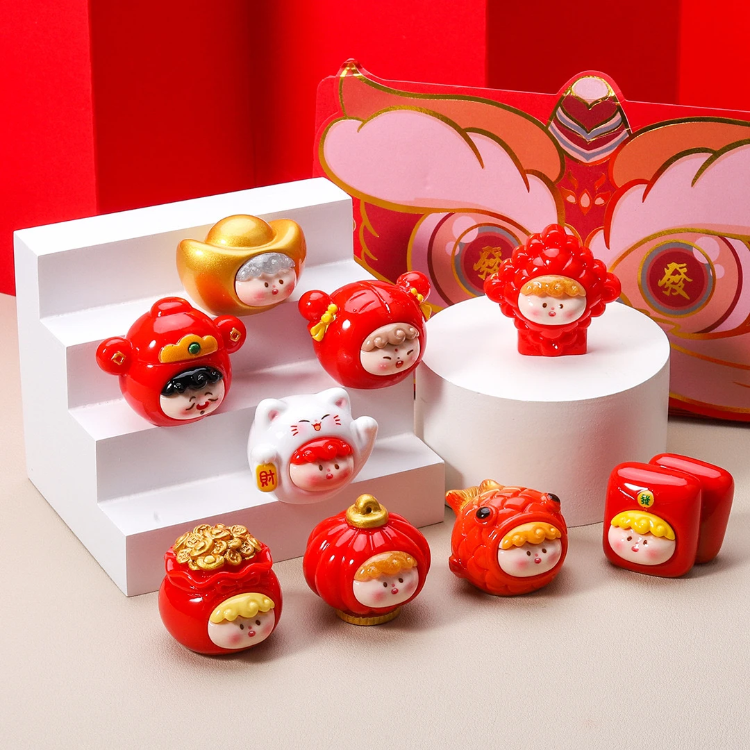 【双许愿】新年元宝莉莉丝 财神爷红包崽崽树脂萌粒diy钥匙扣摆件