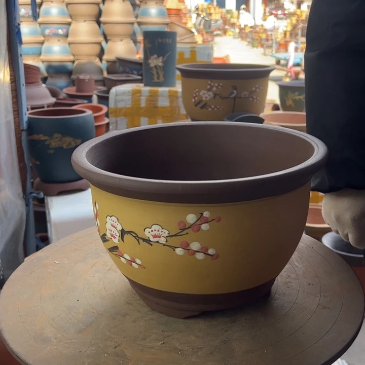 紫砂宜兴紫砂花盆花盆005中