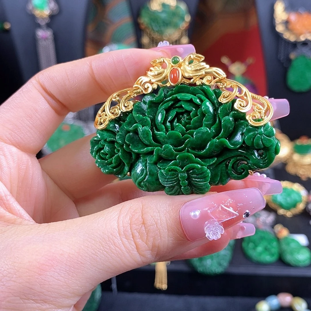 翡翠银S925镶嵌颈饰吊坠