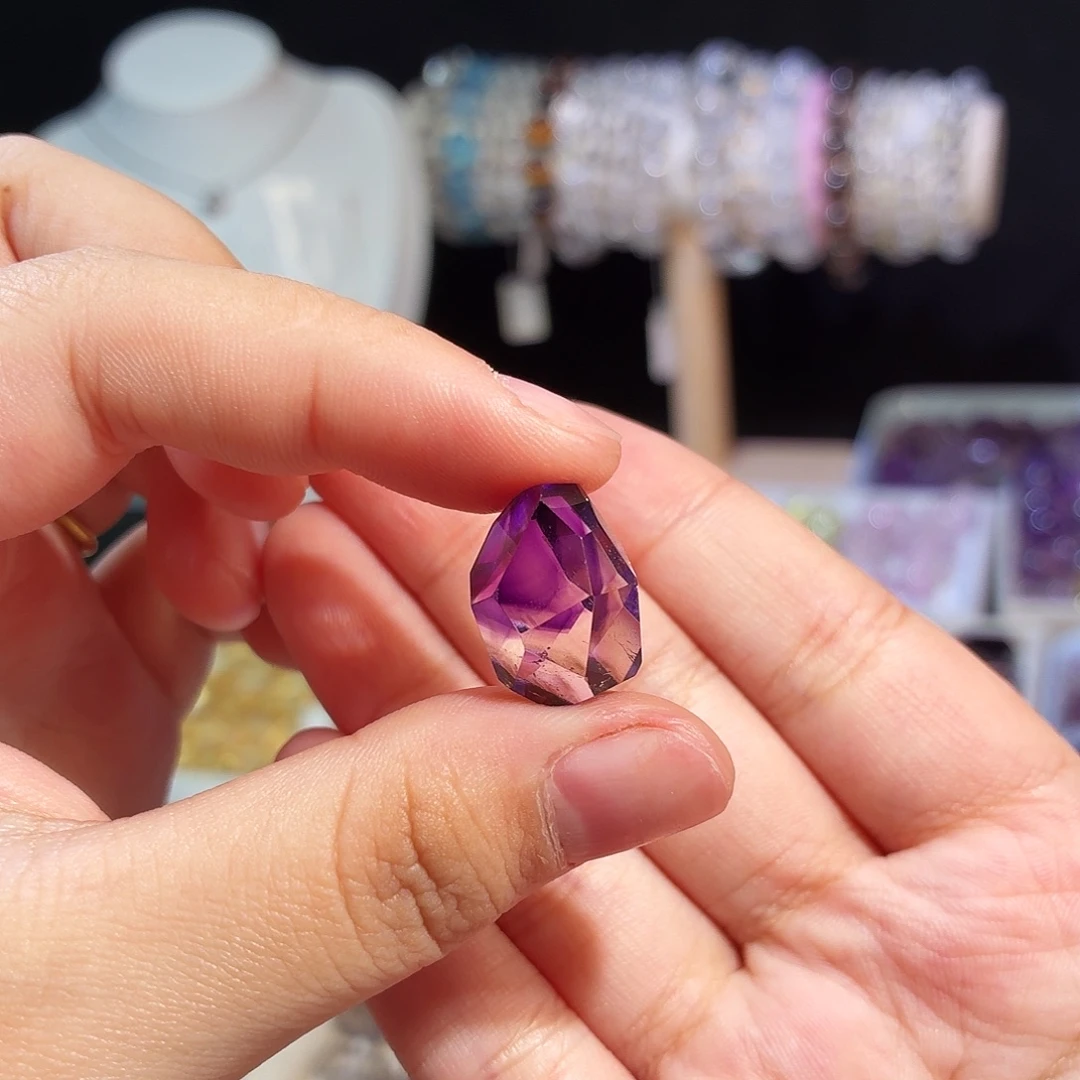 吊坠(不含链)未镶嵌水晶紫超七 随形 打孔定制不退换