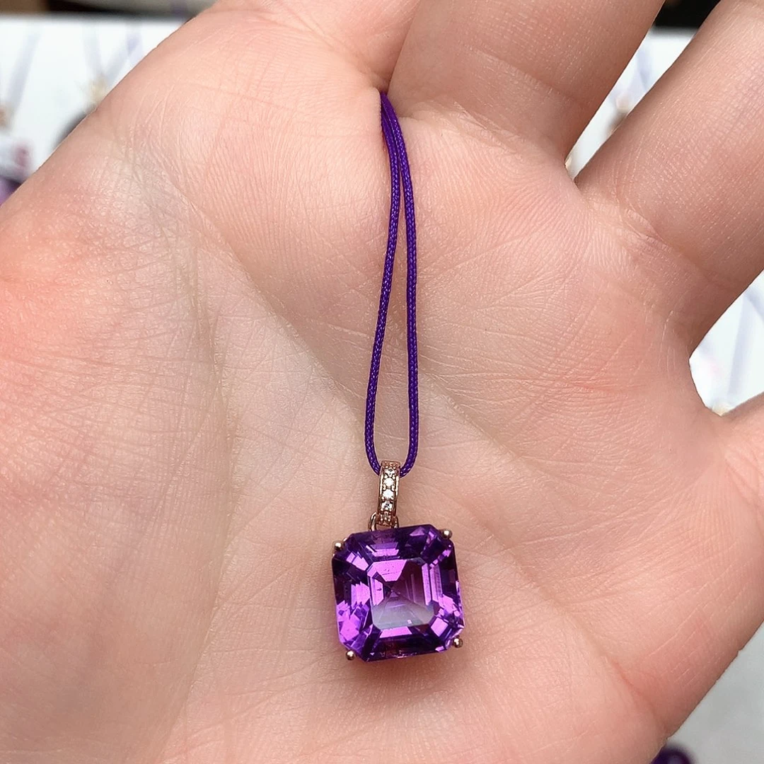 紫晶银S925镶嵌吊坠(赠链)L