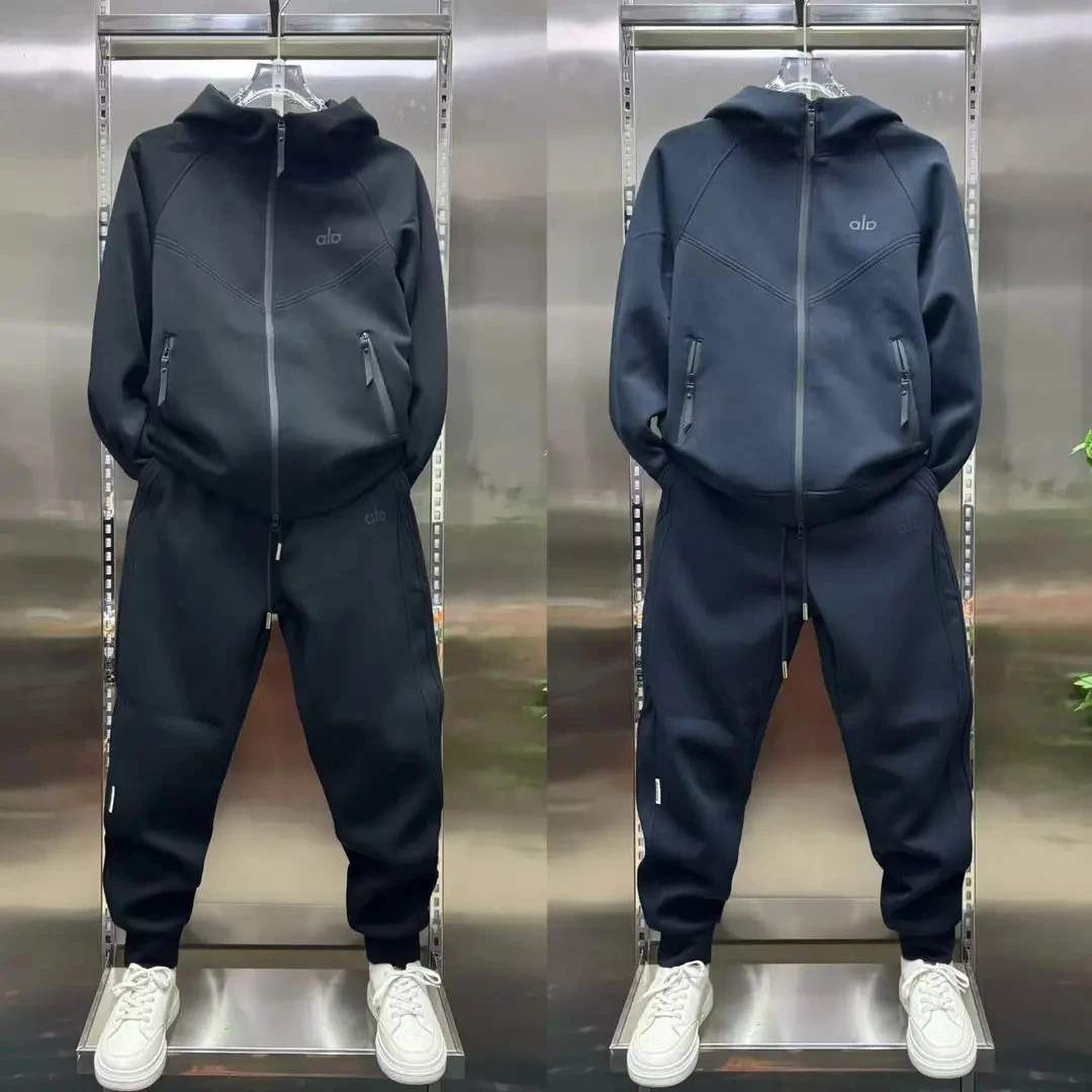 2025秋季男士连帽休闲拉链开衫潮牌百搭束脚裤俩件套运动套装新款