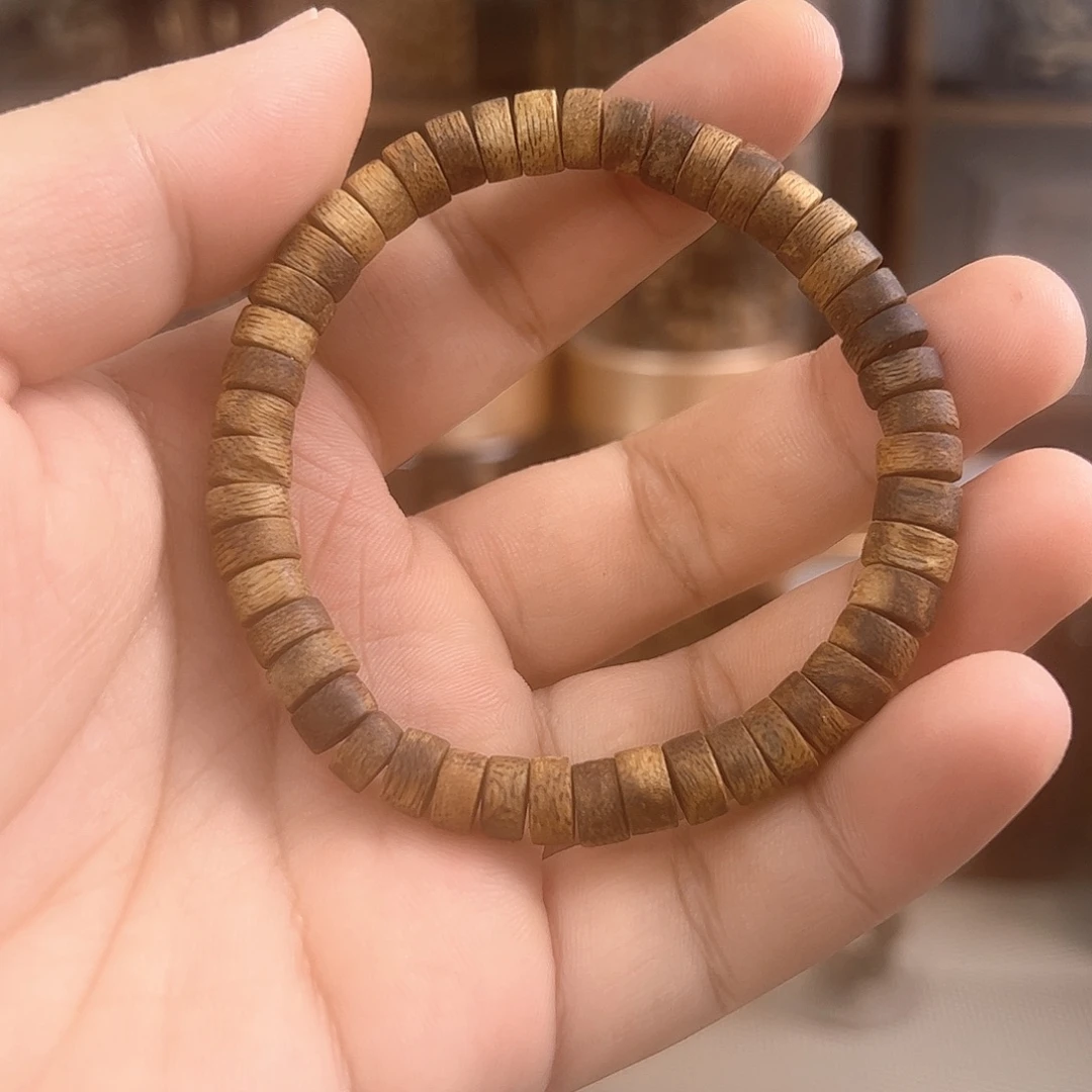 沉香手串厚片珠单圈多样性发一条