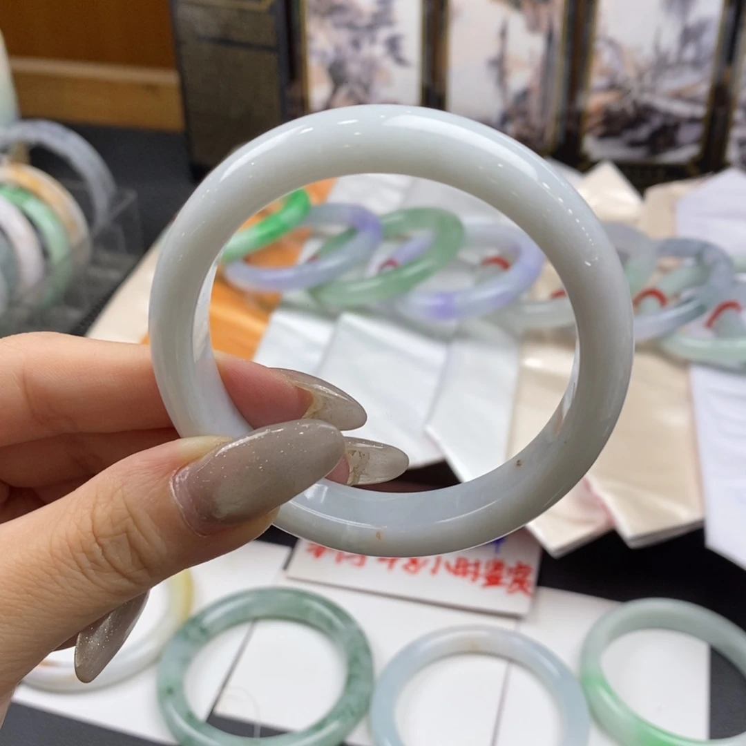 翡翠未镶嵌手镯54-56