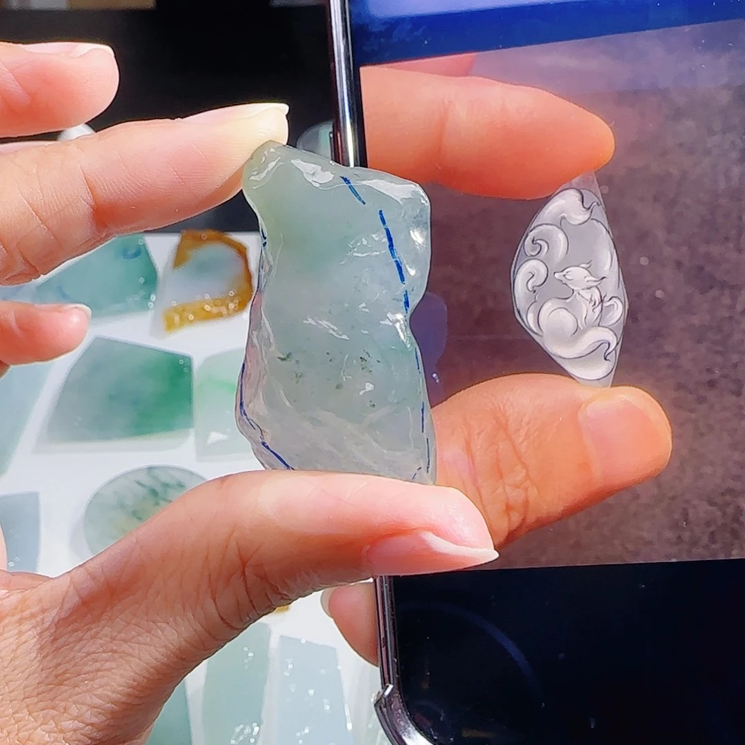 定制翡翠未镶嵌缅甸翡翠挂件