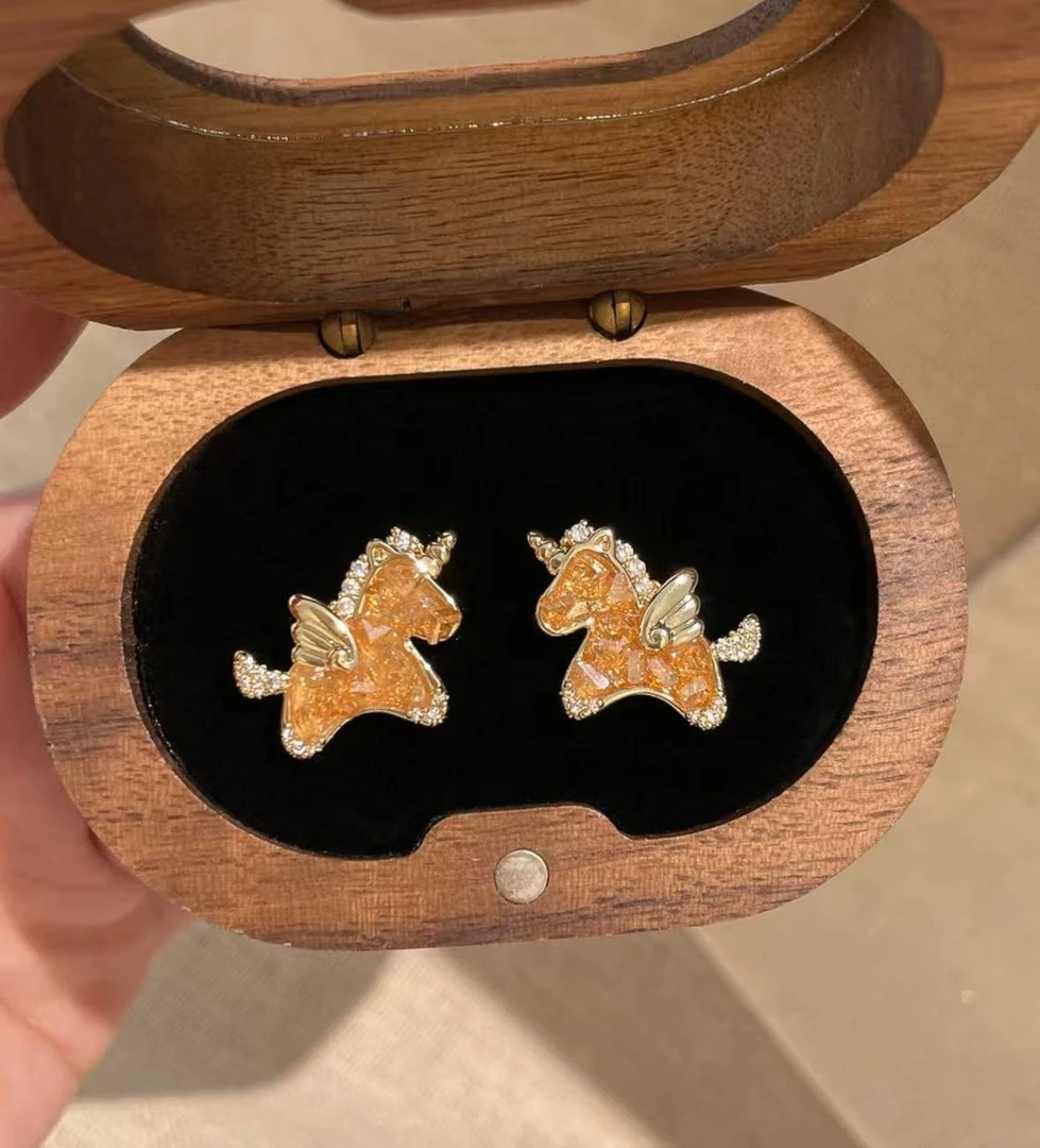 铜合金耳饰 佳佳（N59） 芬达独角兽小飞马耳环