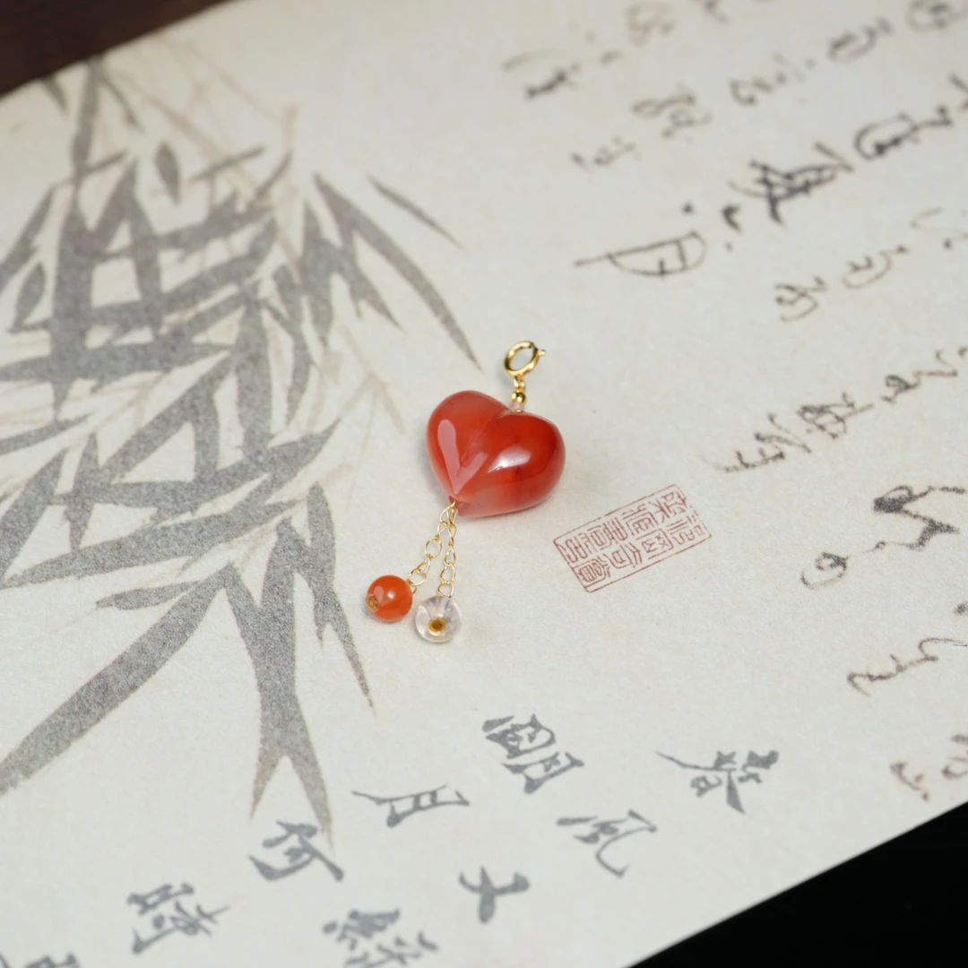 【一抹红】花奢珠宝 南红18k金吊坠（多样性发货）