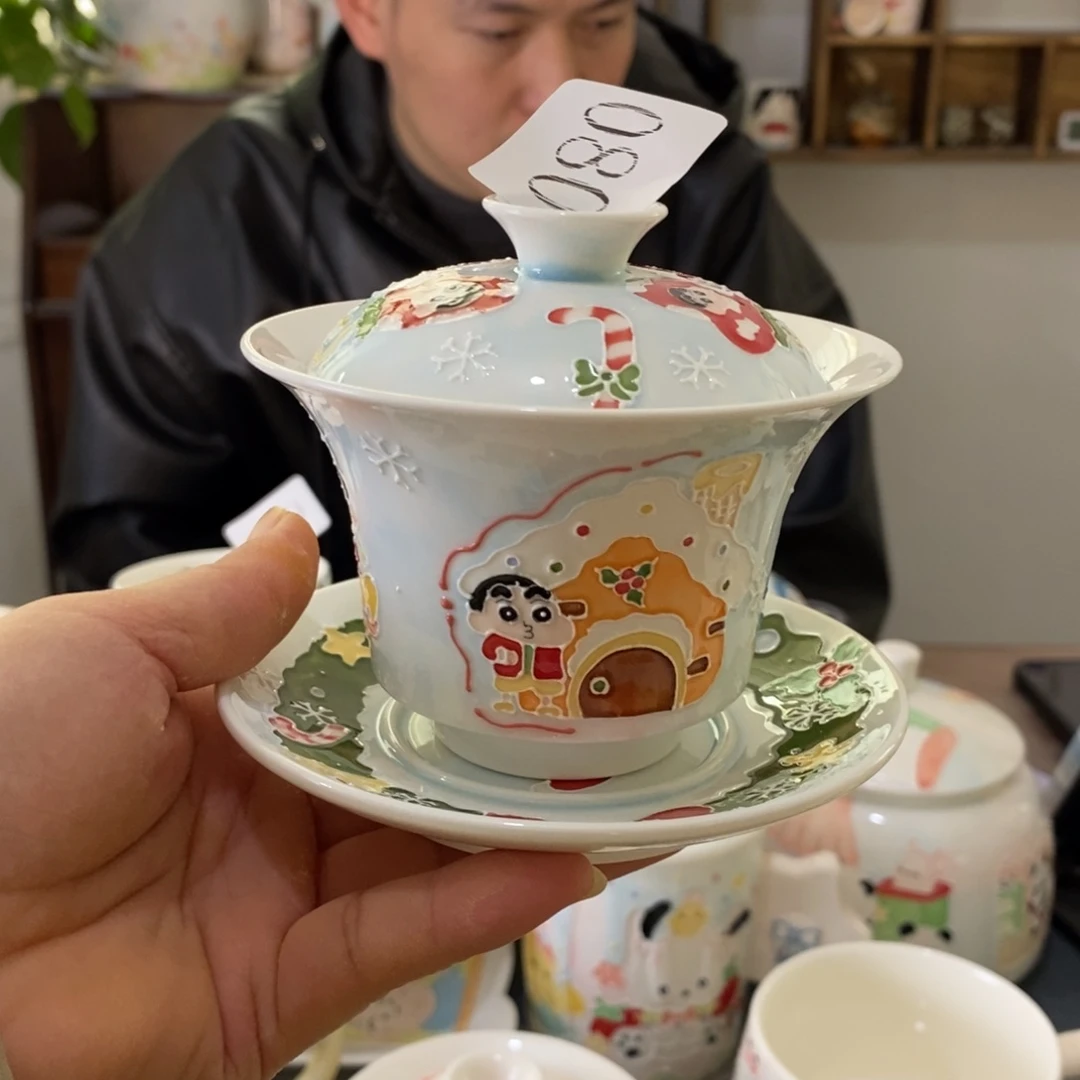 瓷片景德镇釉下彩手绘