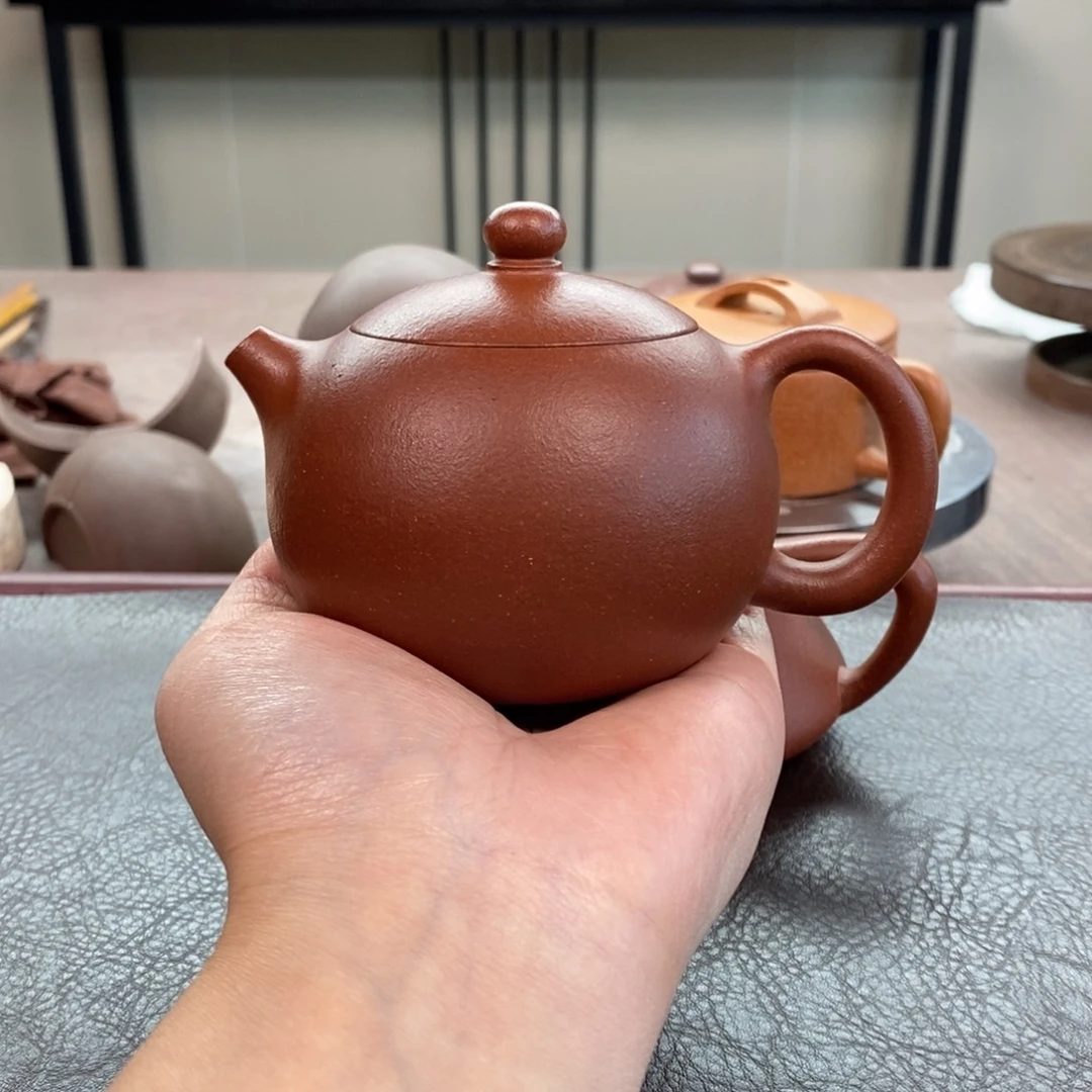 紫砂茶壶精挑红降坡西施220cc全手