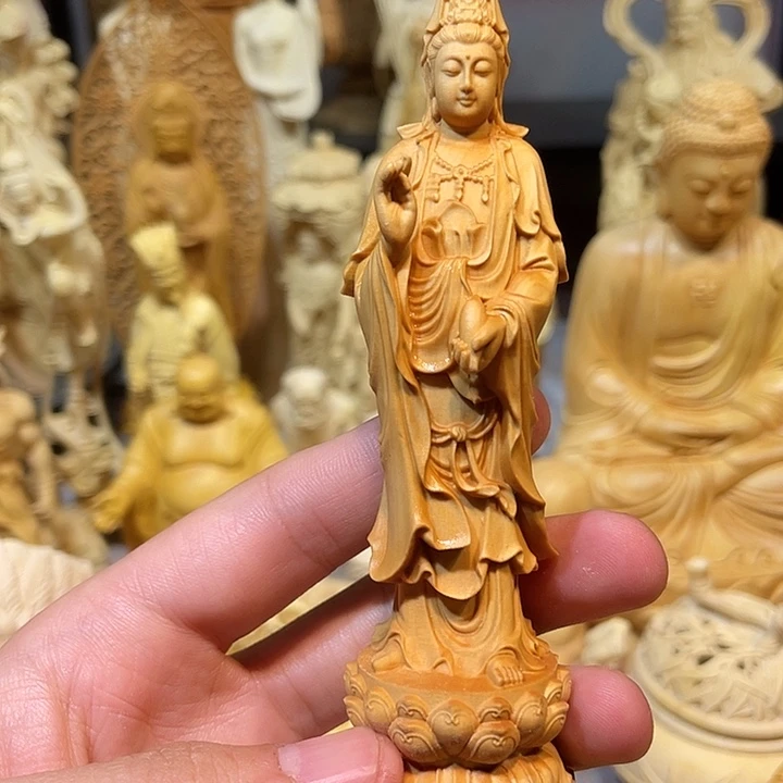 黄杨木小瑕疵净瓶观音