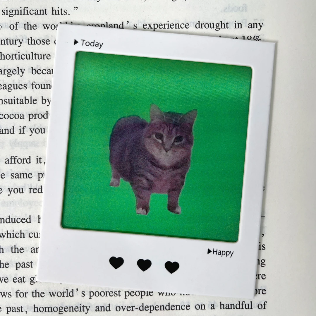oiiai搞怪抽象小猫光栅卡片卡套挂件解压创意表情送朋友闺蜜礼物