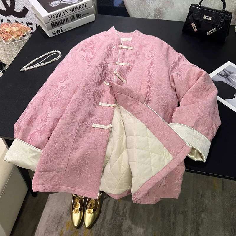 国风年轻气质棉衣外套女2025秋冬新中式盘扣夹棉唐装显瘦宽松棉袄