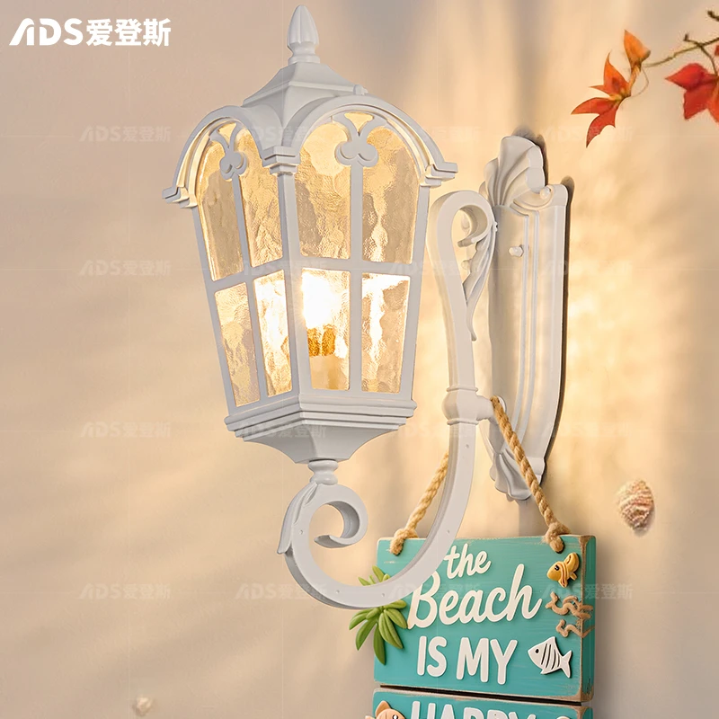 太阳能户外壁灯欧式古罗马庭院花园墙灯法式阳台露台灯别墅大门灯