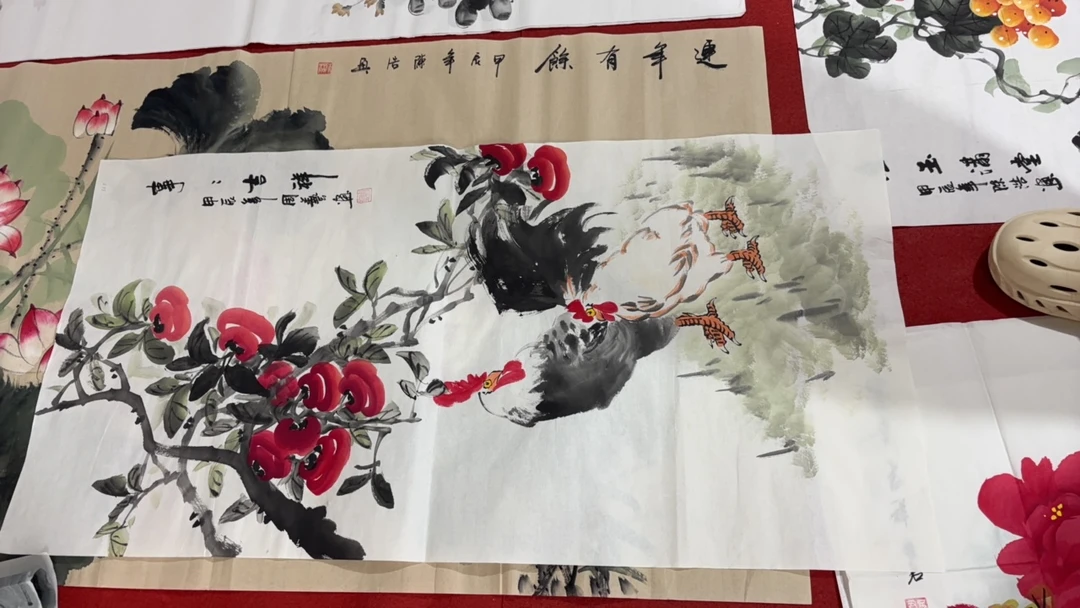 事事吉祥三尺竖幅装饰画