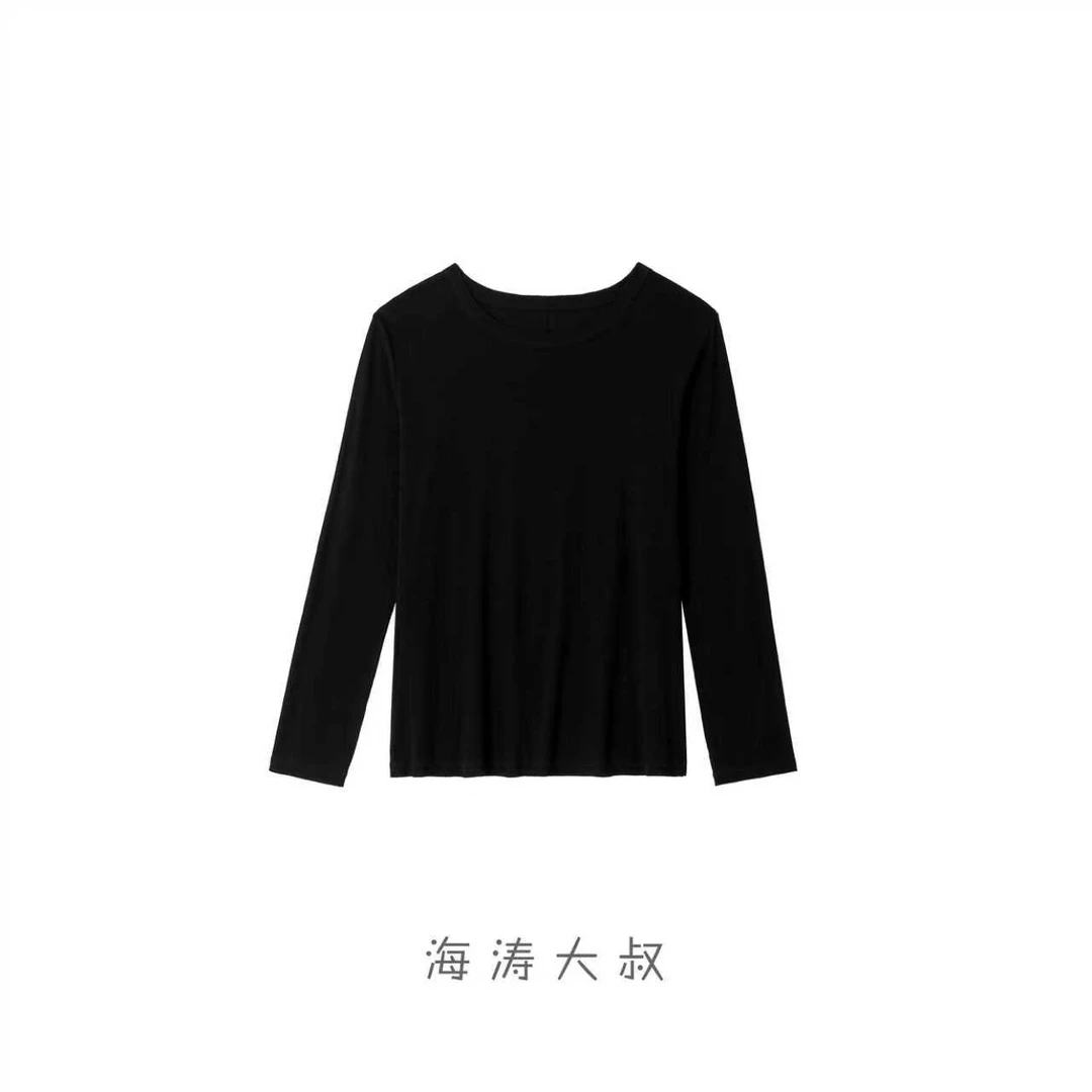 【海涛大叔】THE家同款1750捻度强捻纱圆领长袖T恤