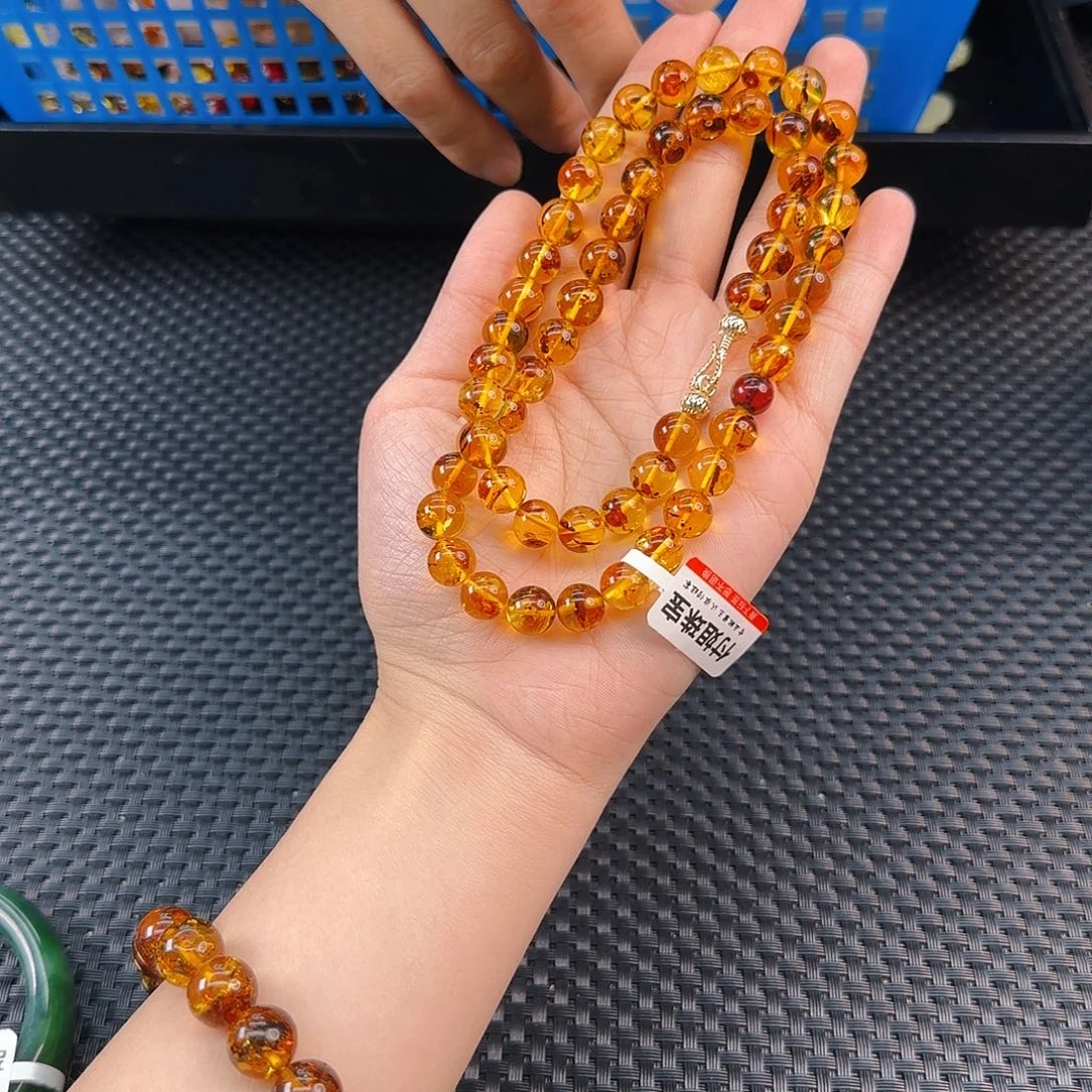 琥珀未镶嵌颈饰琥珀9妈妈链