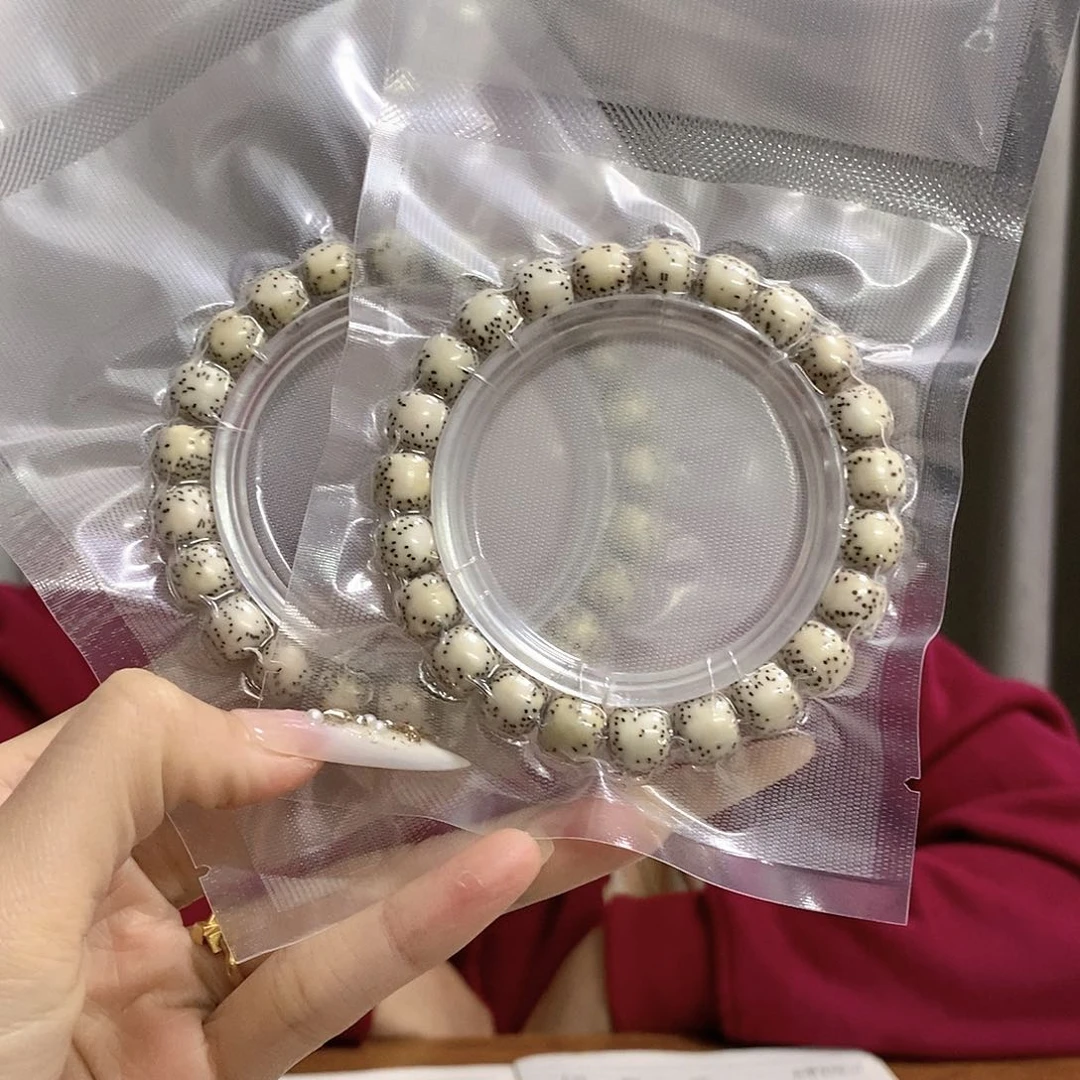 星月菩提手串海南原生态星月菩提原白侧留白单圈10.9