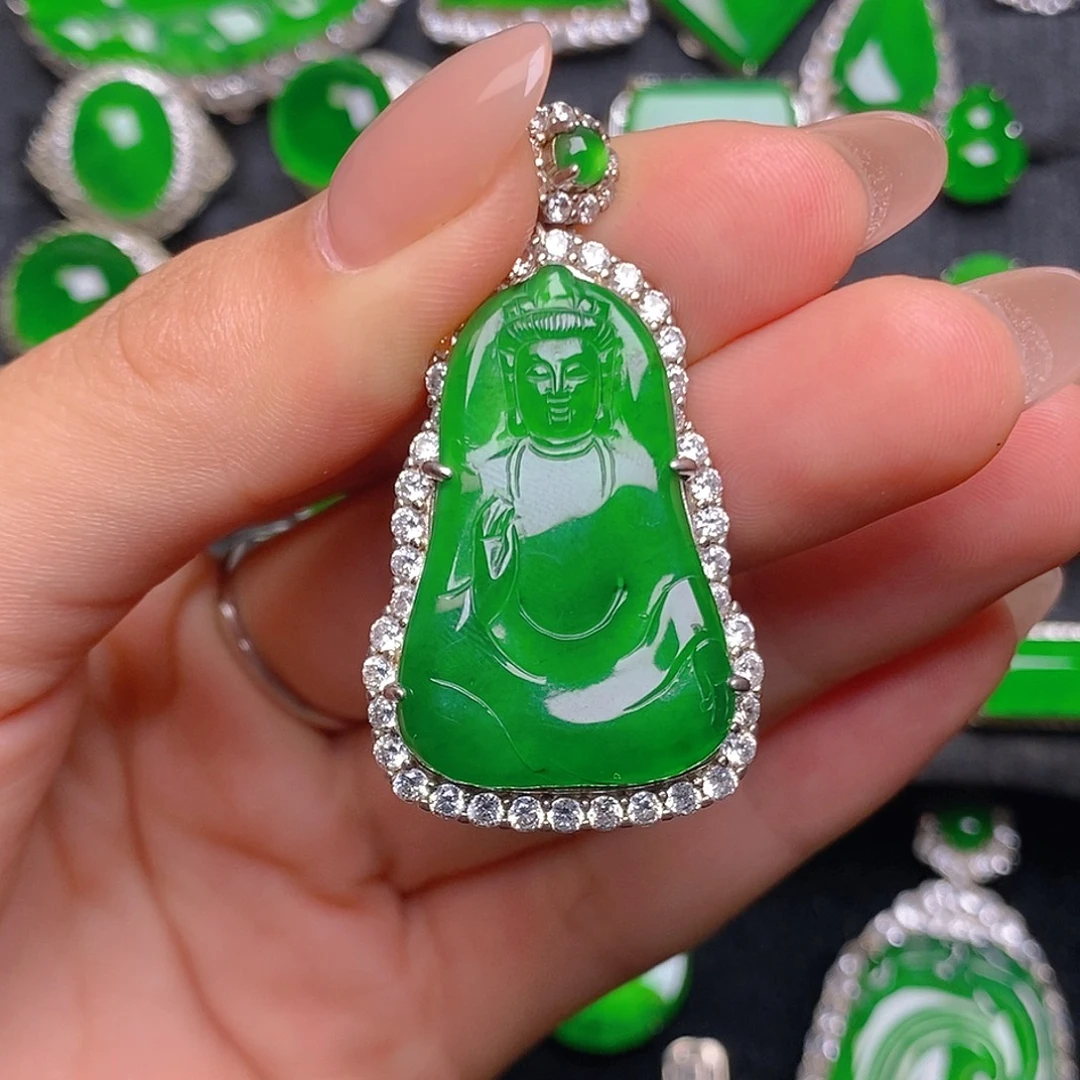 翡翠银S925镶嵌颈饰