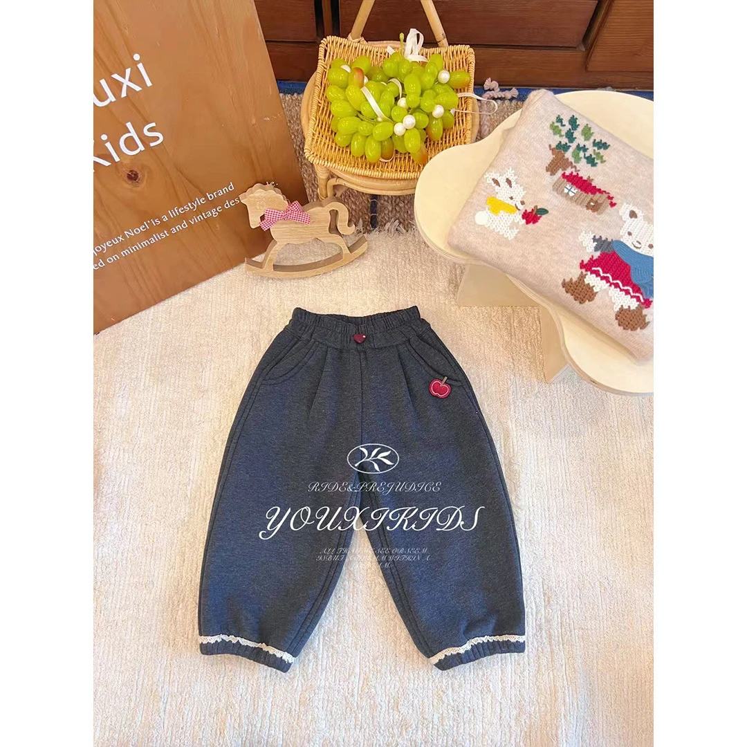 现飞飞家苹果酥秋冬新儿童时尚加厚洋气百搭保暖韩版休闲裤FF3046