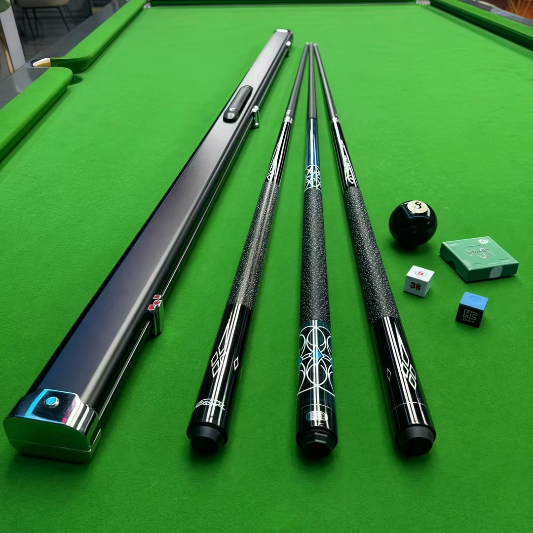 黑科技台球杆小头球杆冲杆大头中式黑八大头杆斯诺克专用桌球杆
