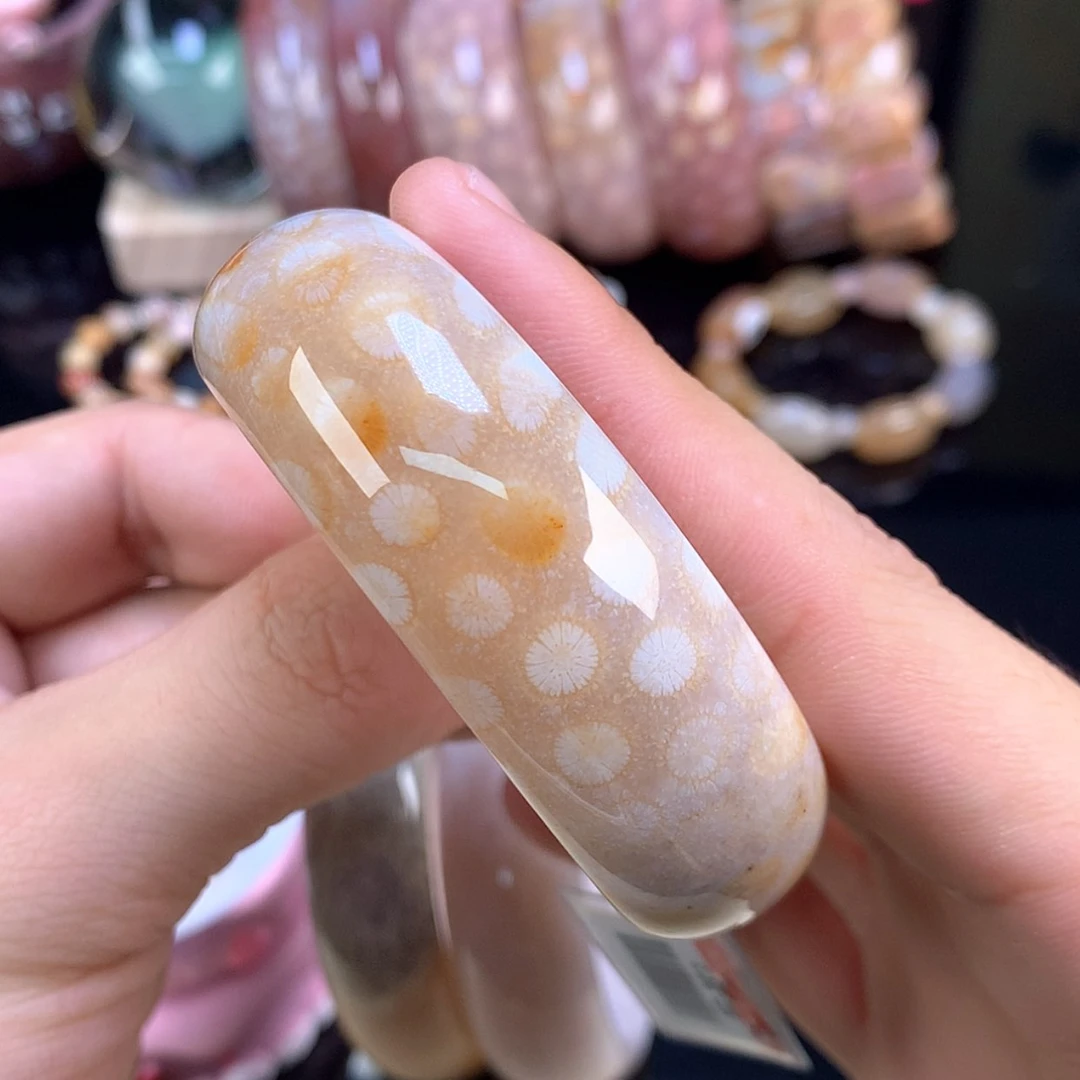 【闪购商品】颈饰未镶嵌硅化珊瑚（珊瑚玉）63号冰糖花花53圈