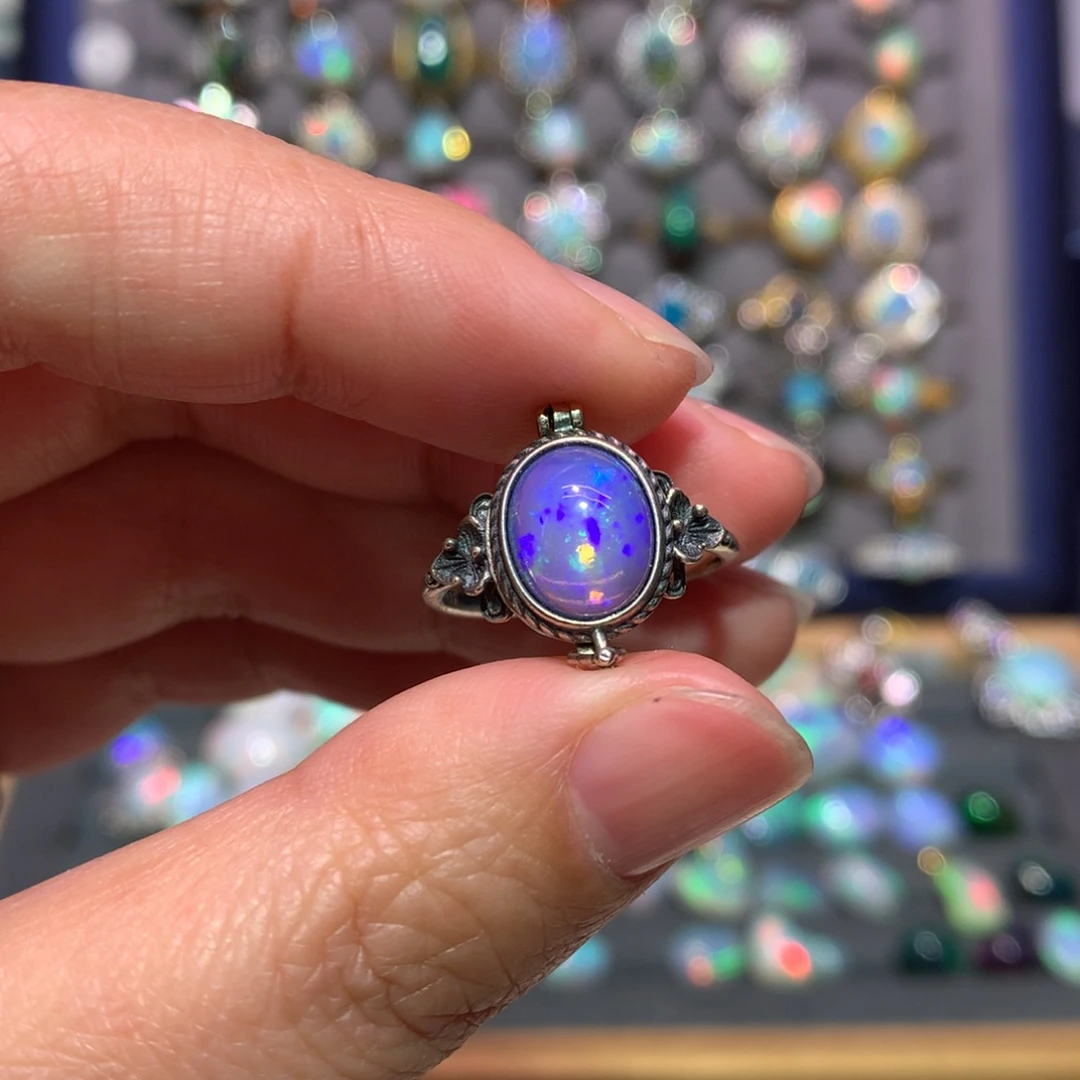 银S925镶嵌欧泊戒指款式