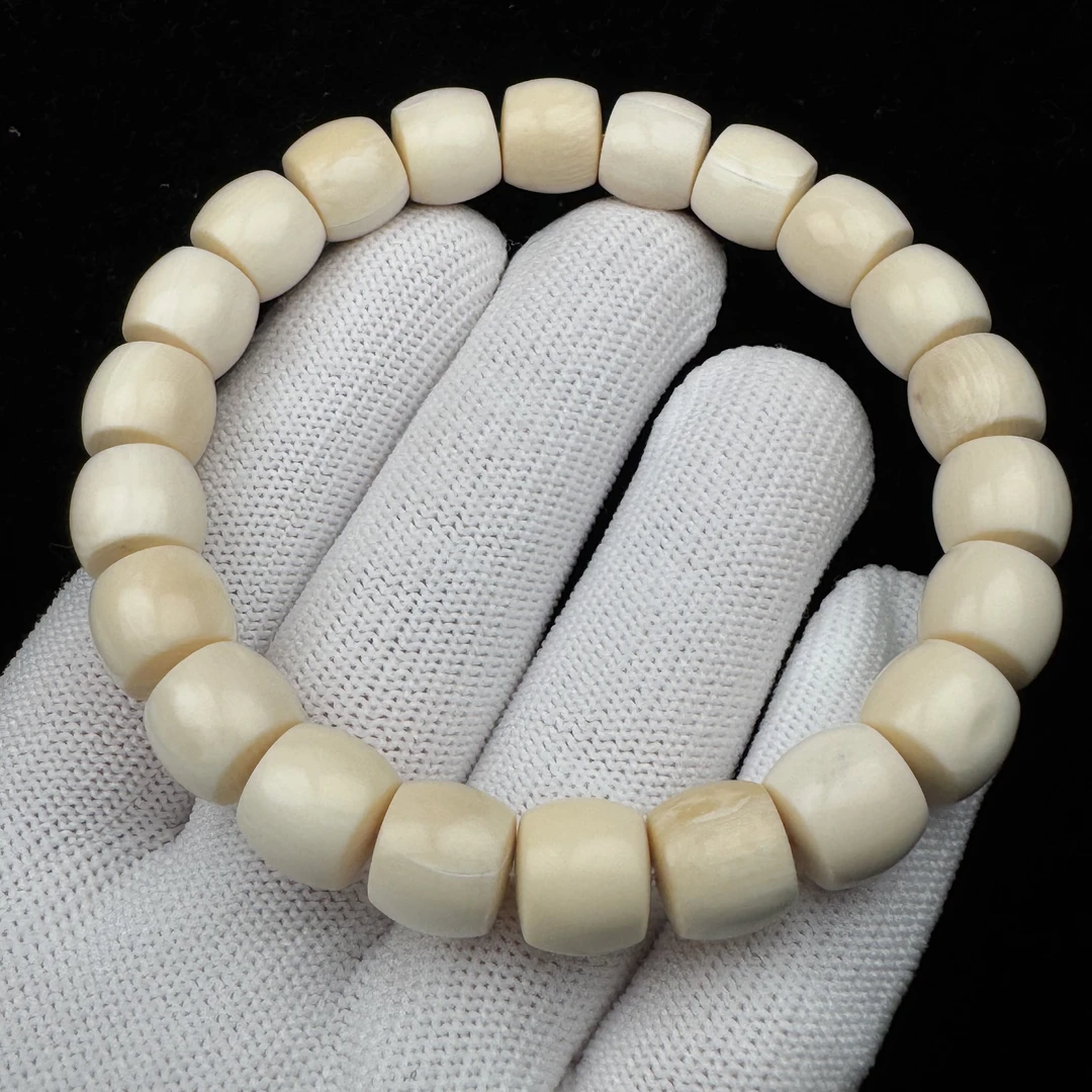 U2353天然猛犸牙 瑕疵特价直切手串10*9mm支持鉴定 假一罚四